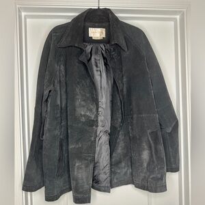 Vintage Margaret Godfrey Black Suede Swing Coat w/o Belt